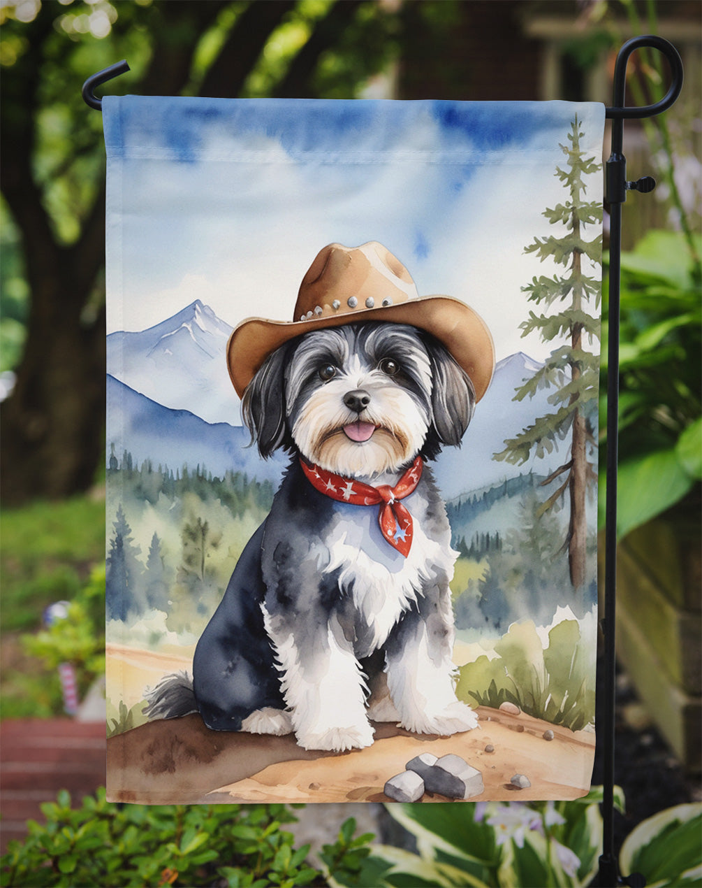 Havanese Cowboy Welcome Garden Flag