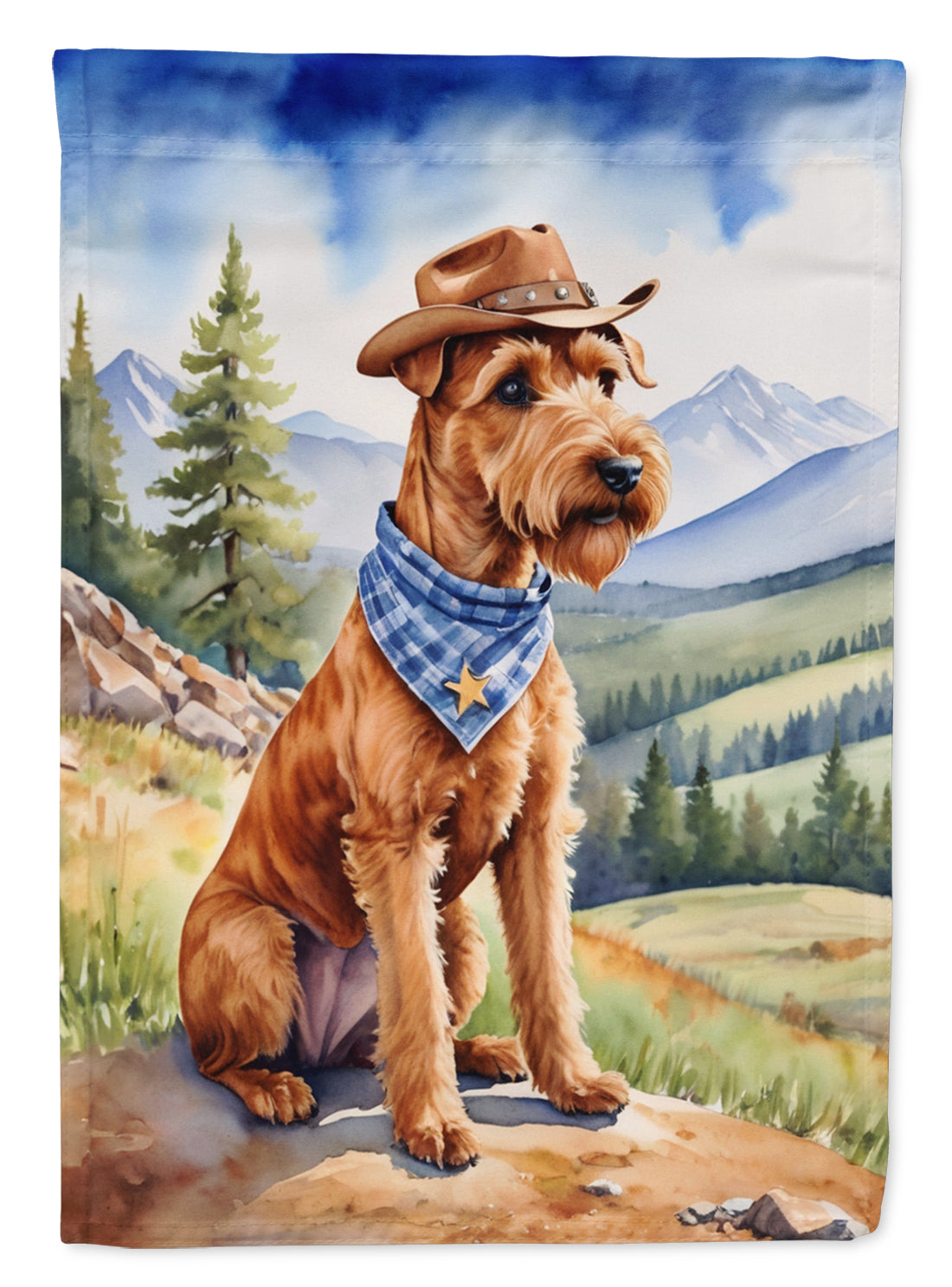 Buy this Irish Terrier Cowboy Welcome Garden Flag