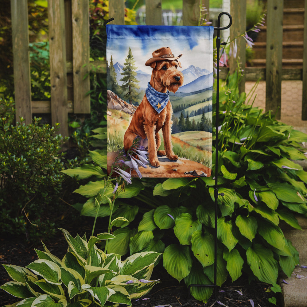 Irish Terrier Cowboy Welcome Garden Flag