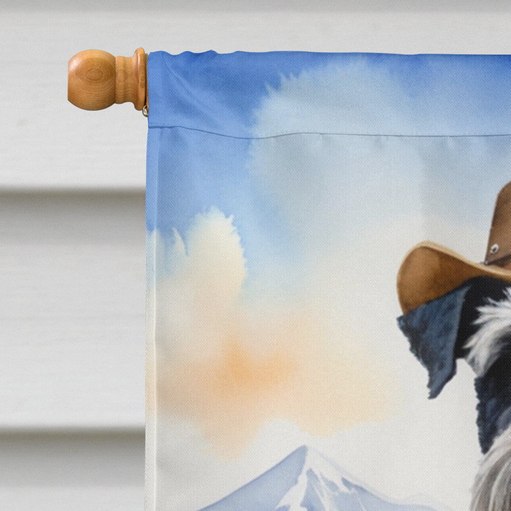 Kerry Blue Terrier Cowboy Welcome House Flag
