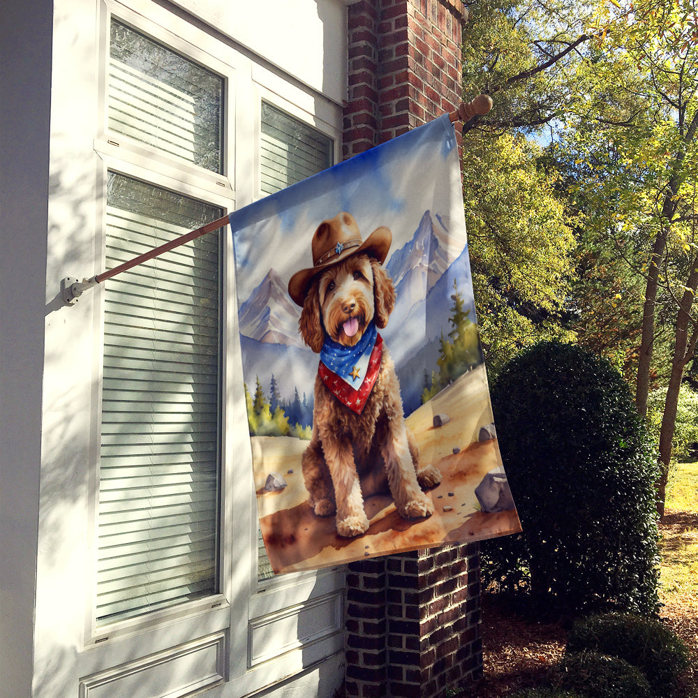 Labradoodle Cowboy Welcome House Flag