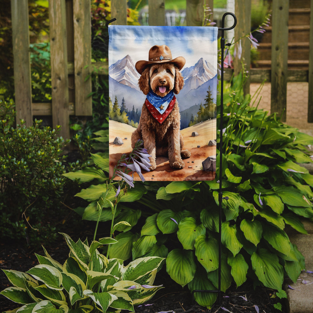 Labradoodle Cowboy Welcome Garden Flag