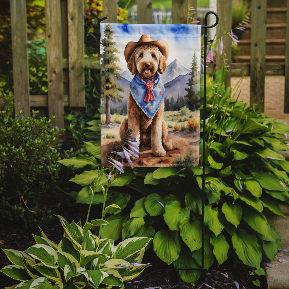 Labradoodle Cowboy Welcome Garden Flag