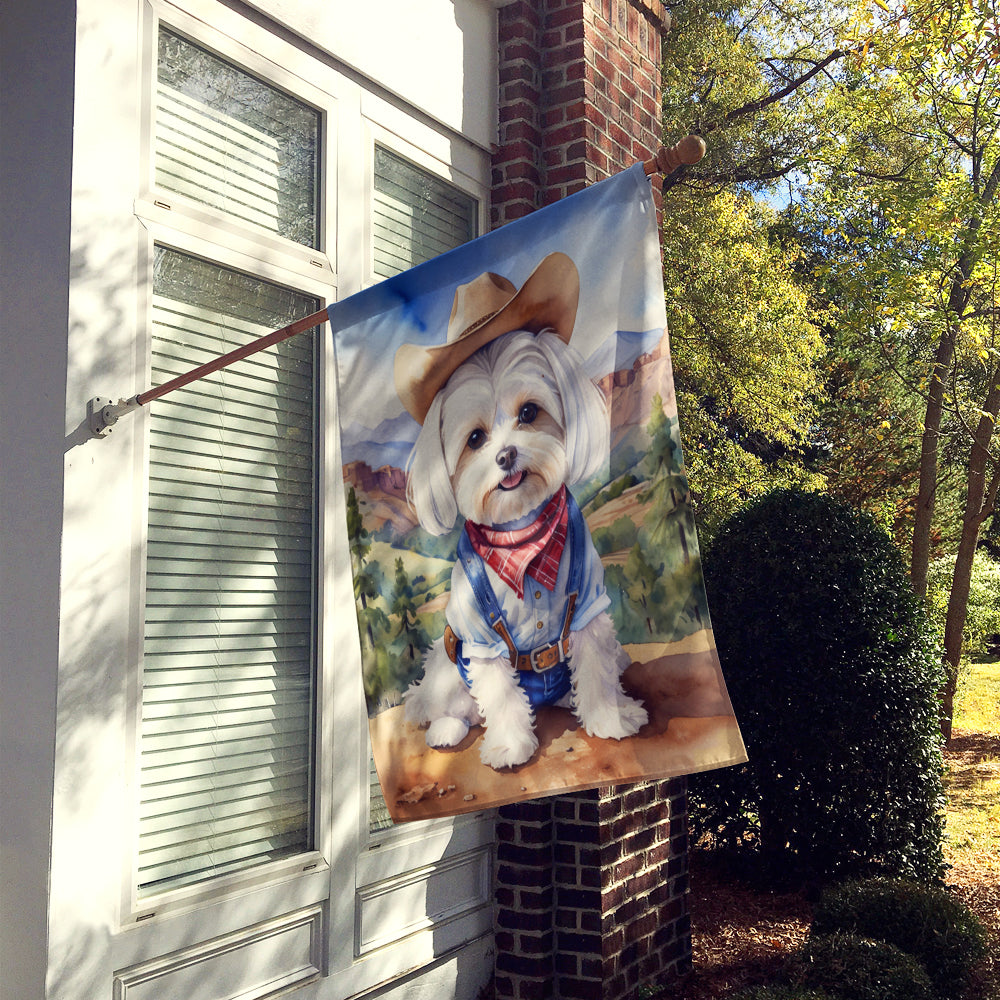 Maltese Cowboy Welcome House Flag