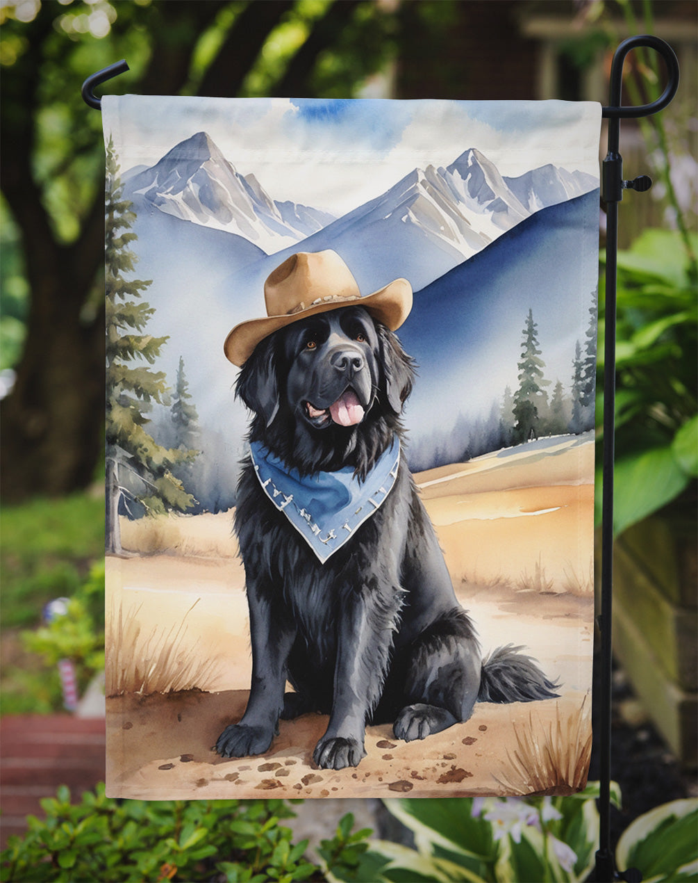 Newfoundland Cowboy Welcome Garden Flag