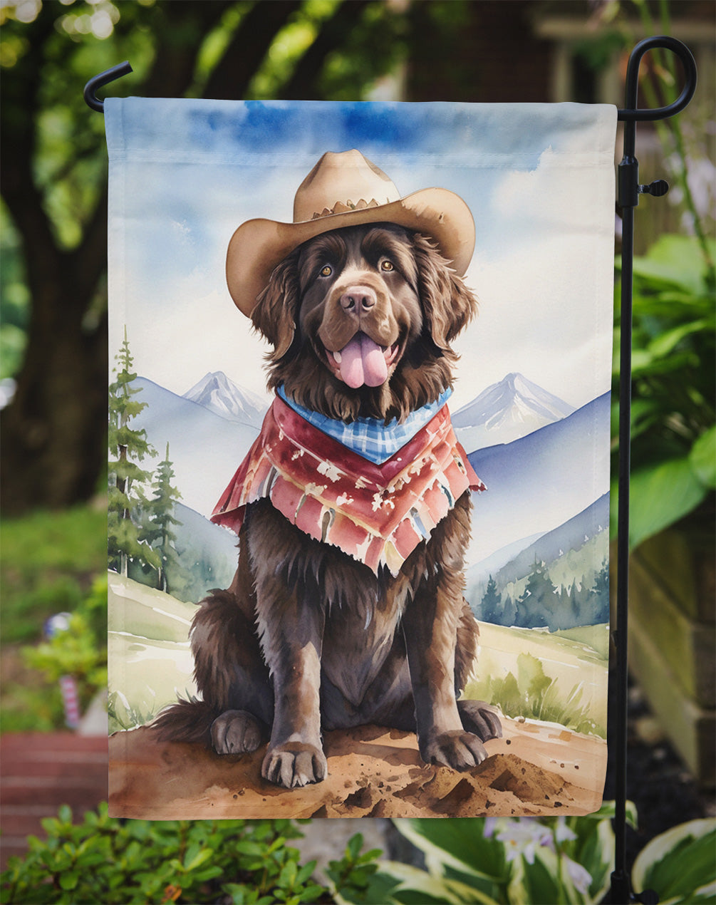 Newfoundland Cowboy Welcome Garden Flag