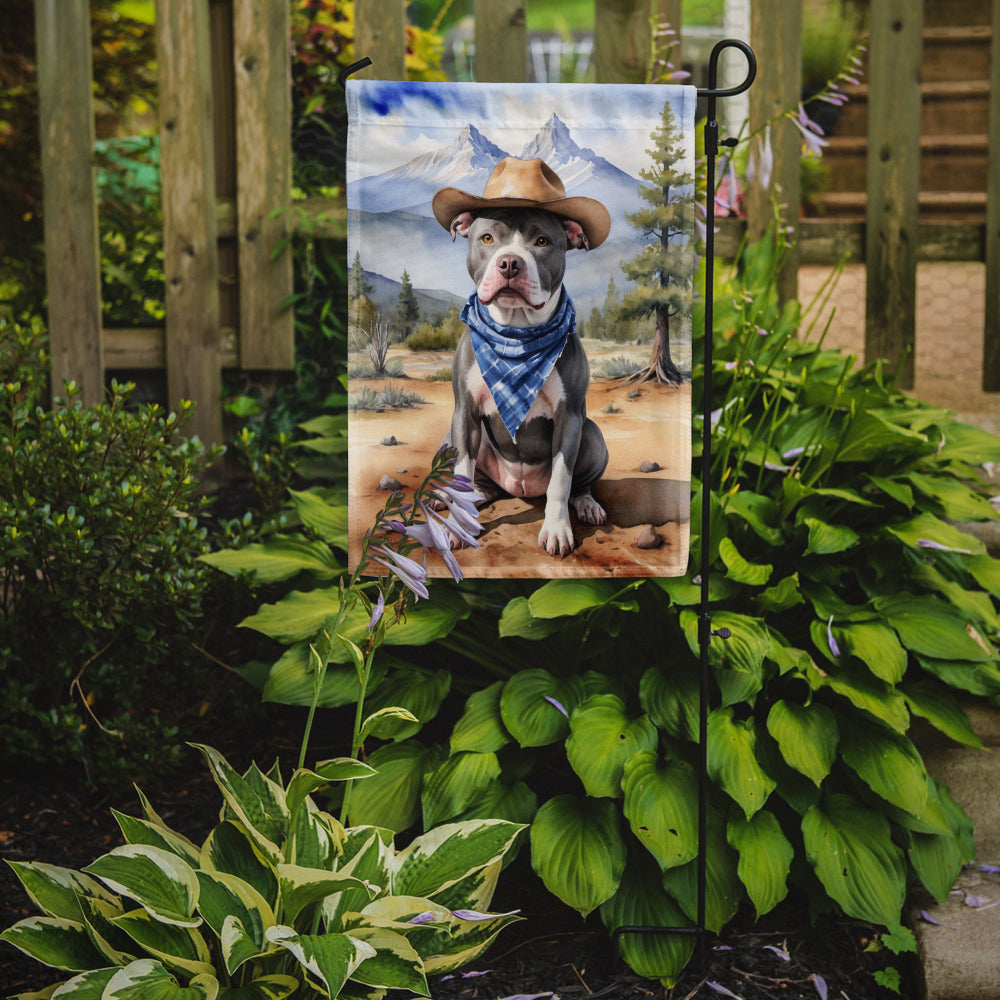 Pit Bull Terrier Cowboy Welcome Garden Flag