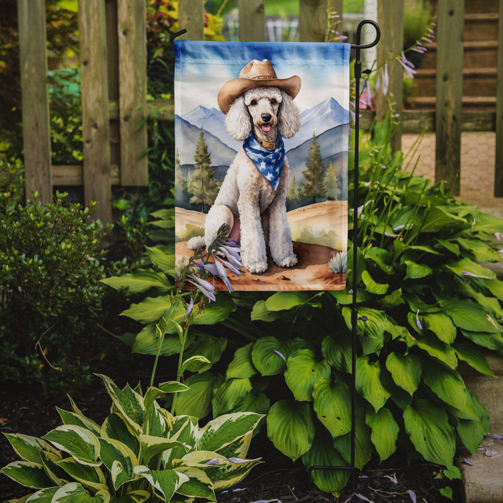 Poodle Cowboy Welcome Garden Flag