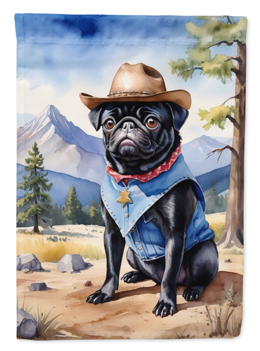 Buy this Pug Cowboy Welcome Garden Flag