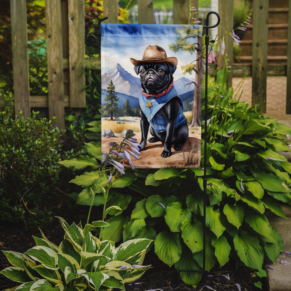 Pug Cowboy Welcome Garden Flag