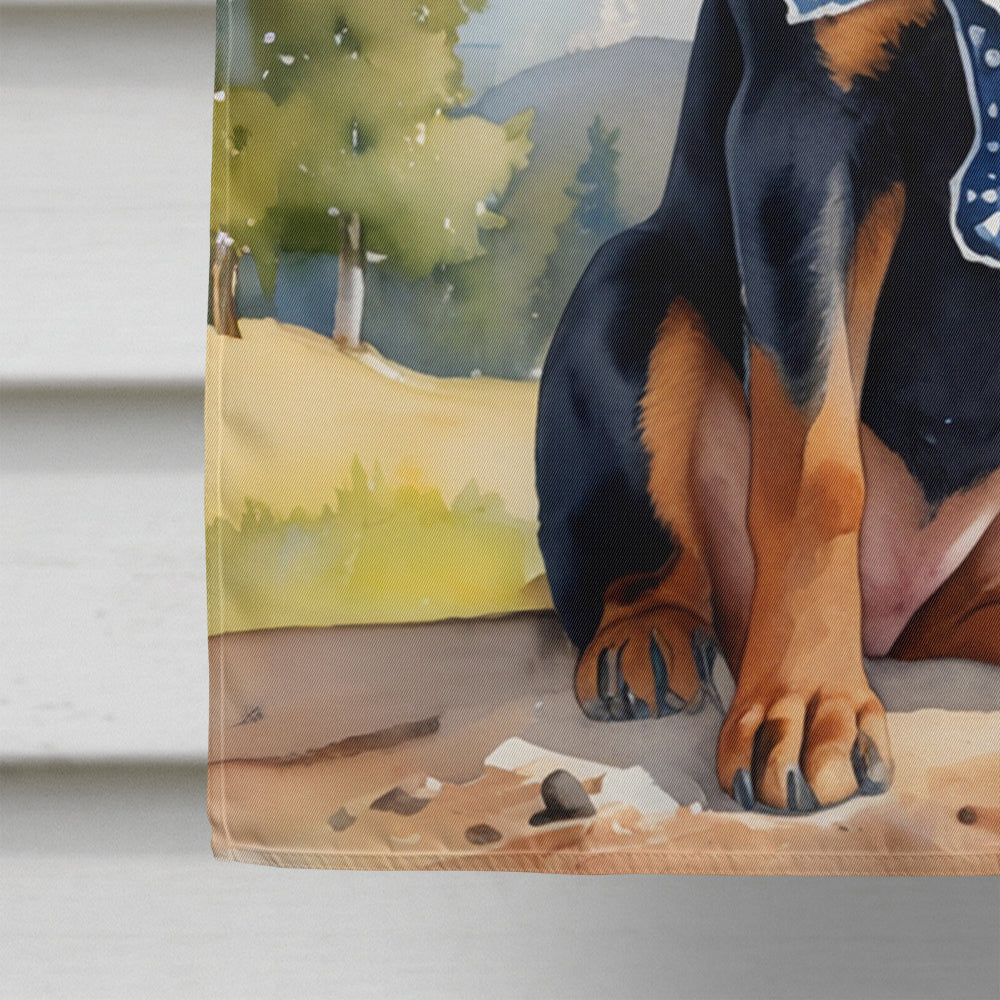 Rottweiler Cowboy Welcome House Flag