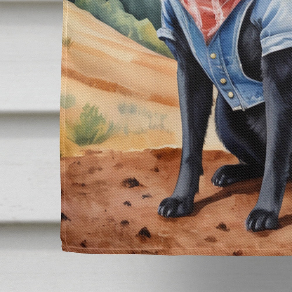 Schipperke Cowboy Welcome House Flag