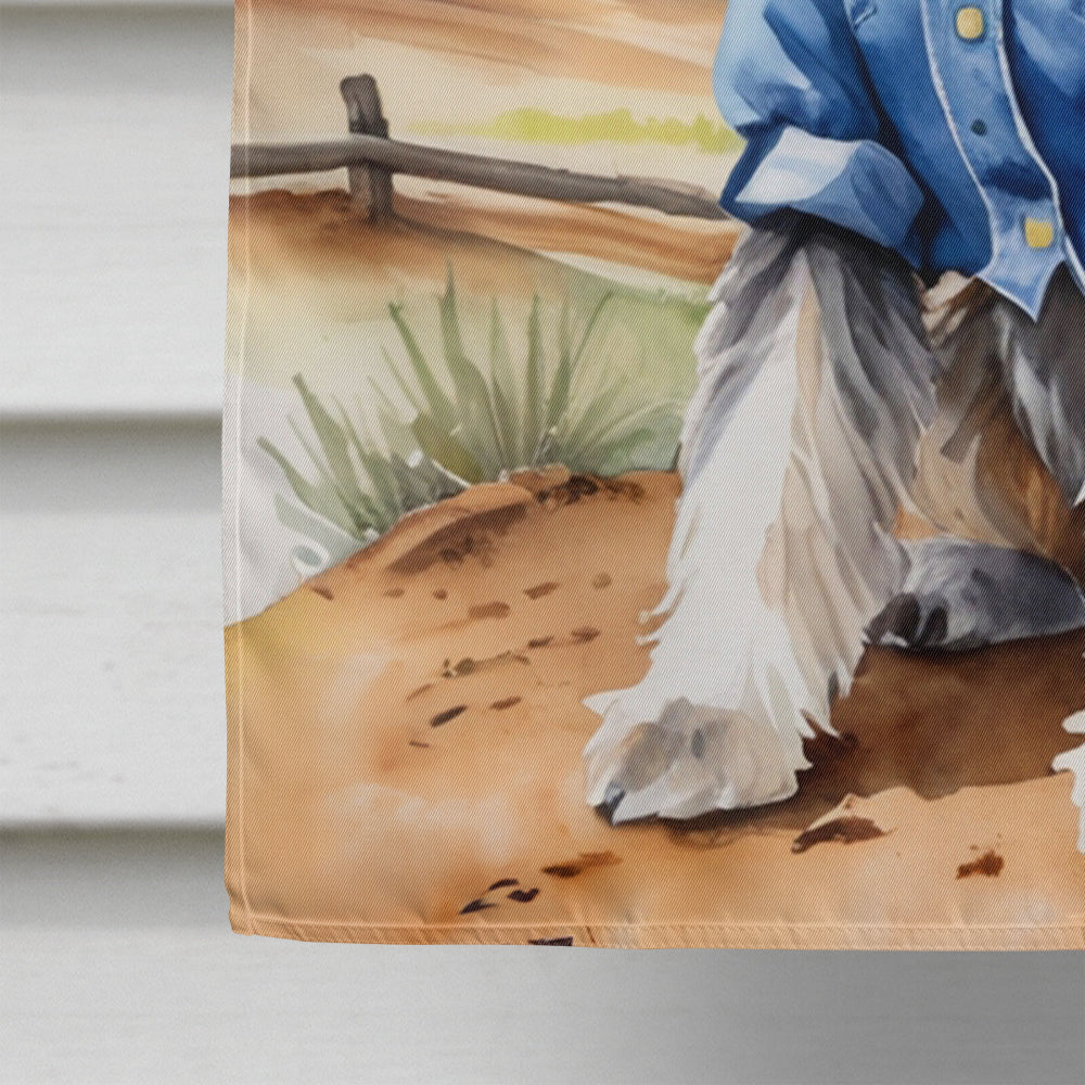 Schnauzer Cowboy Welcome House Flag