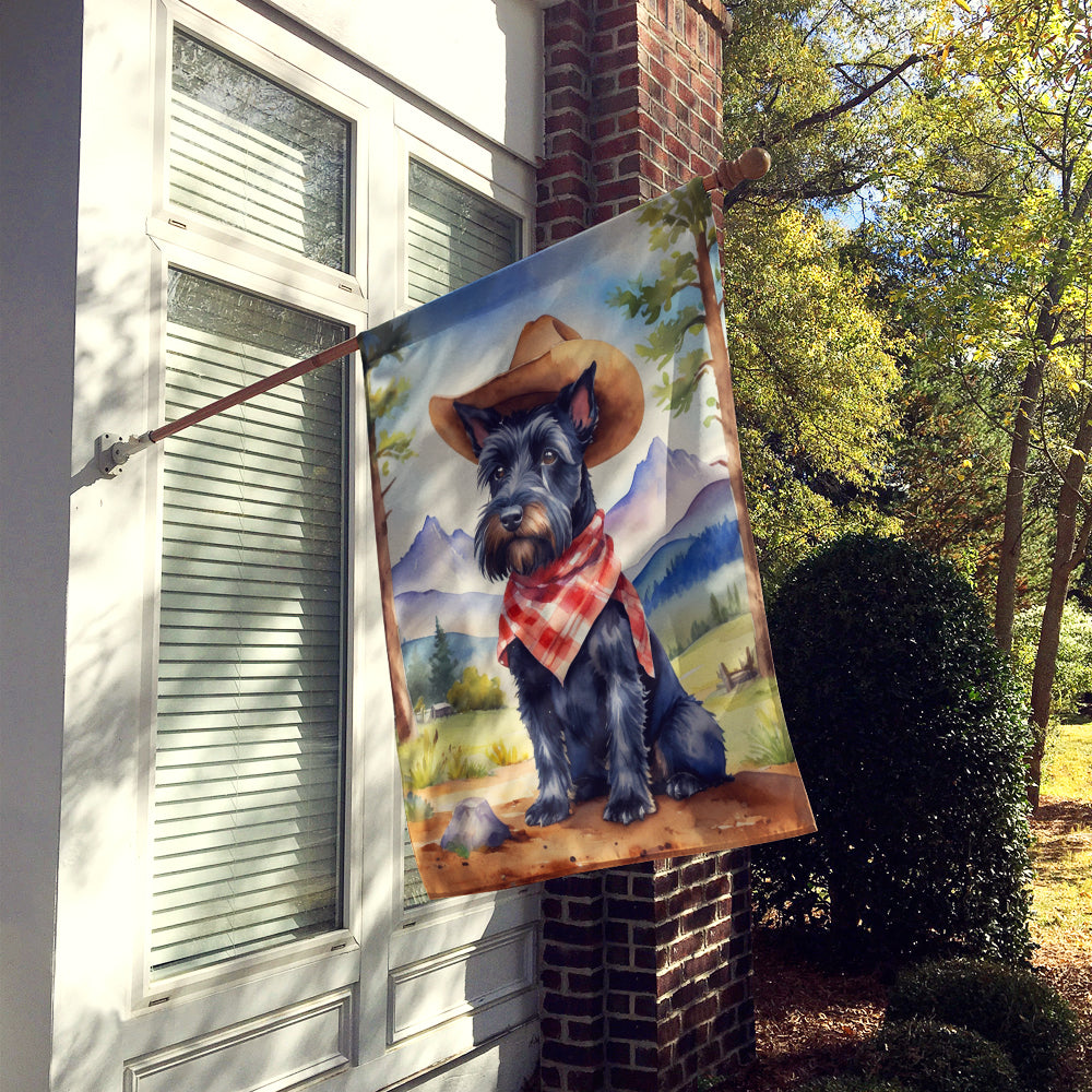 Scottish Terrier Cowboy Welcome House Flag