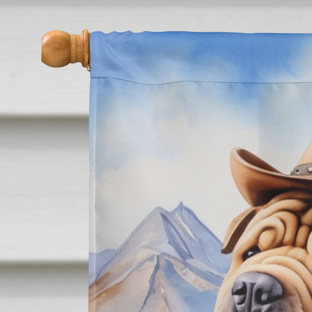 Shar Pei Cowboy Welcome House Flag