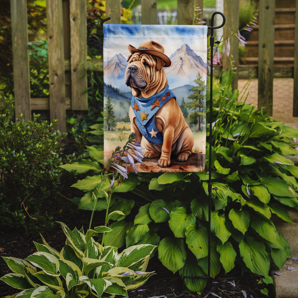 Shar Pei Cowboy Welcome Garden Flag