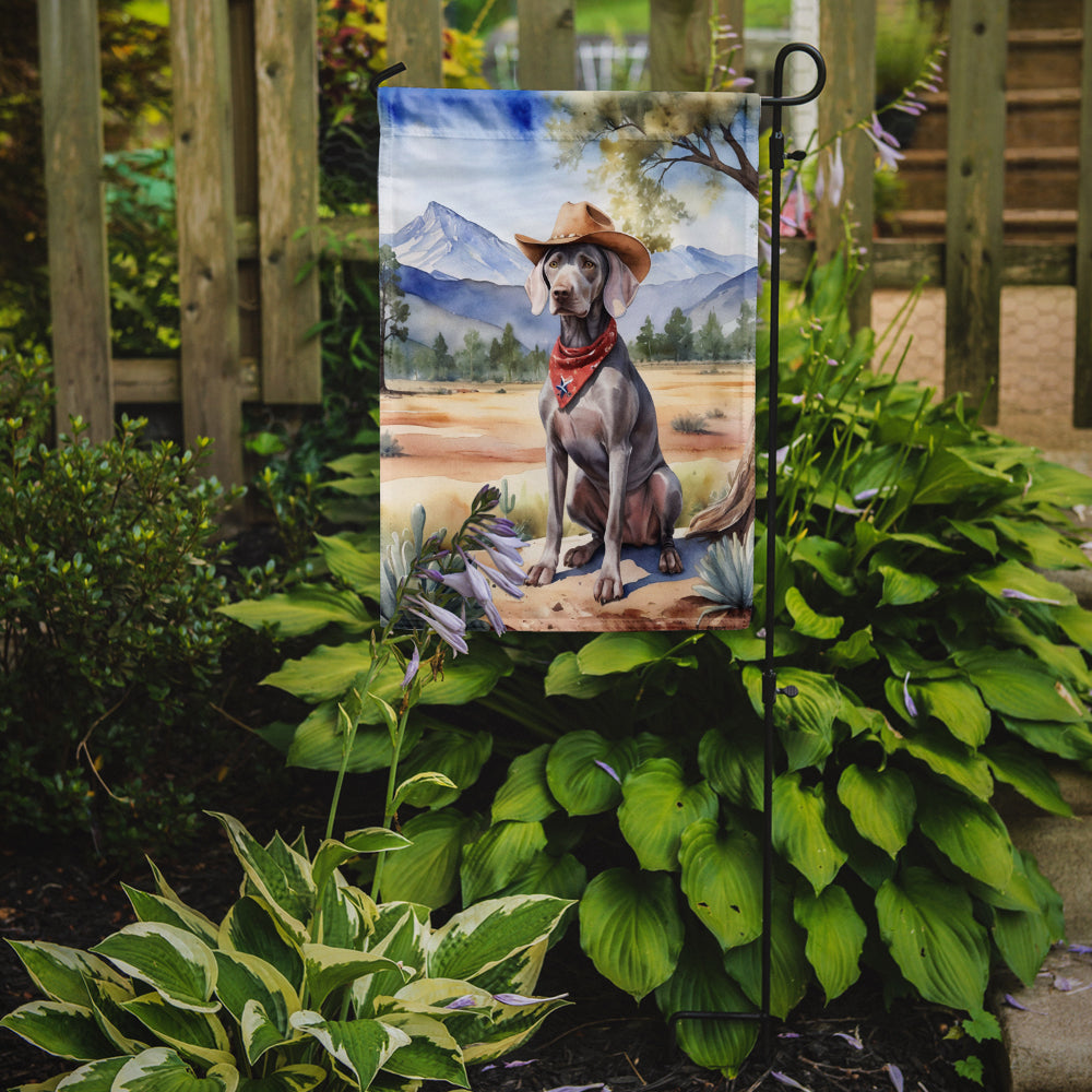 Weimaraner Cowboy Welcome Garden Flag