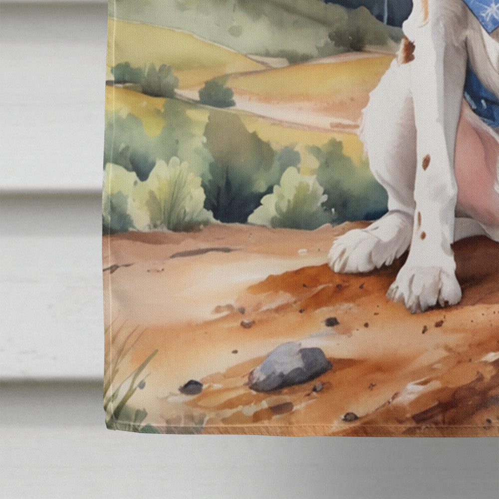 Welsh Springer Spaniel Cowboy Welcome House Flag