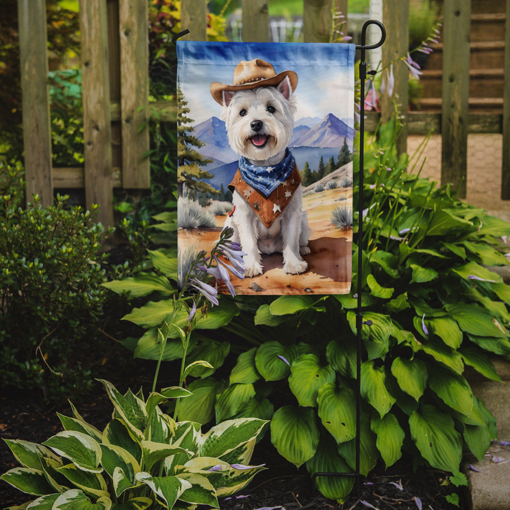 Westie Cowboy Welcome Garden Flag