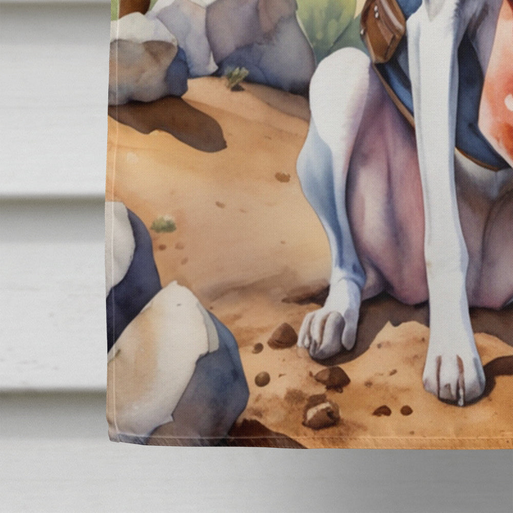 Whippet Cowboy Welcome House Flag