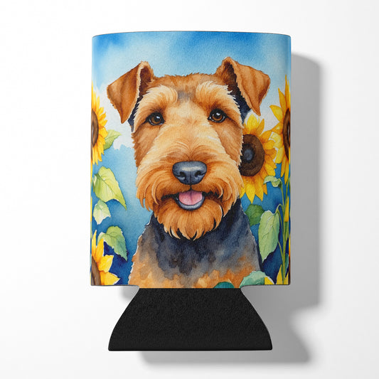 Buy this Airedale Terrier in Sunflowers Can or Bottle Hugger