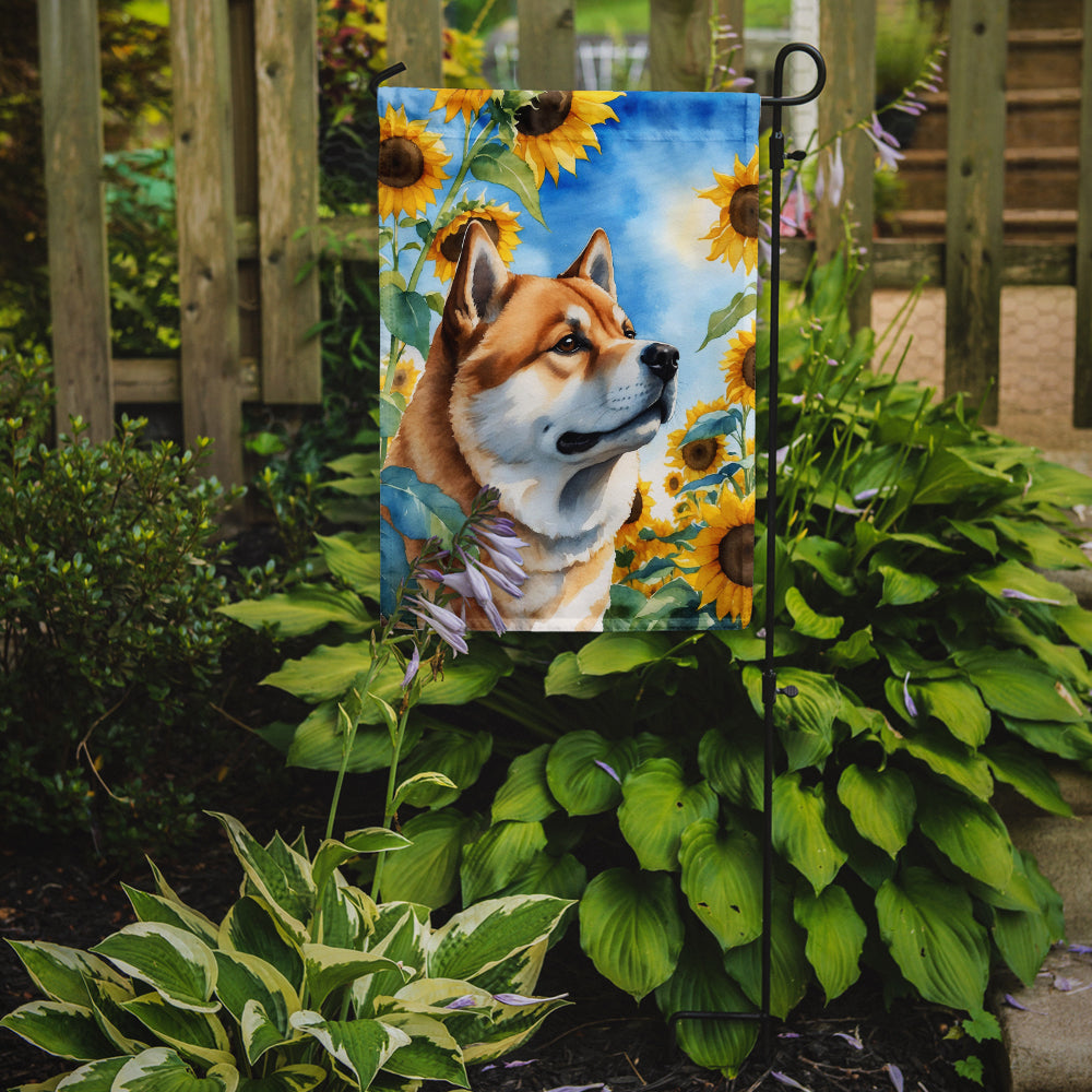 Akita in Sunflowers Garden Flag