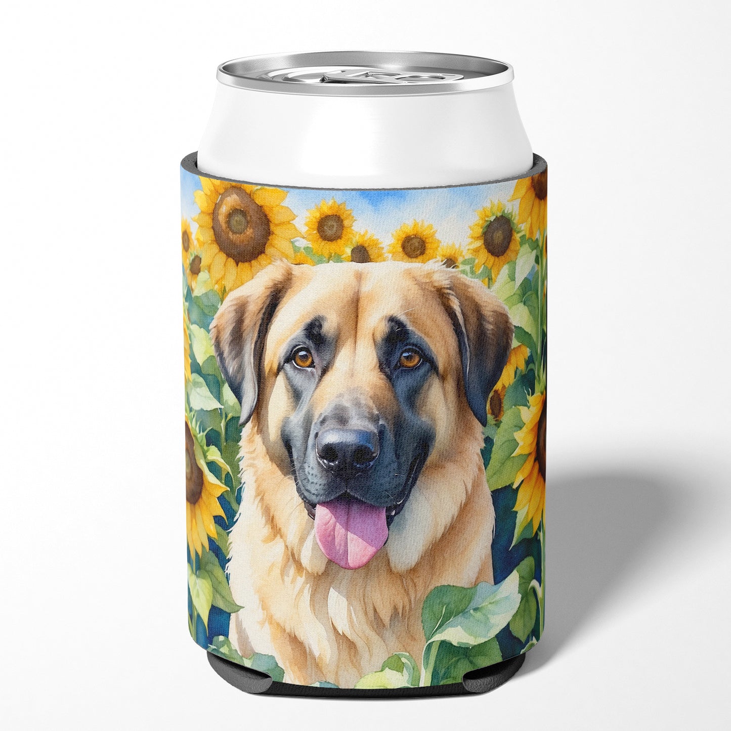 Anatolian Shepherd in Sunflowers Can or Bottle Hugger