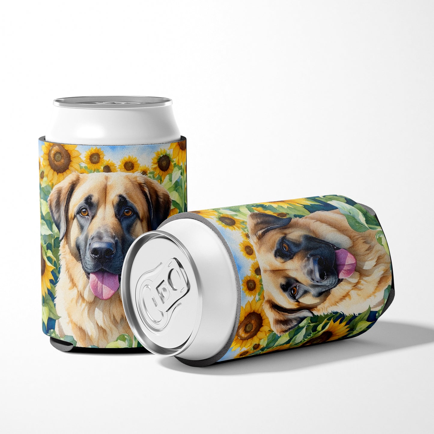 Anatolian Shepherd in Sunflowers Can or Bottle Hugger