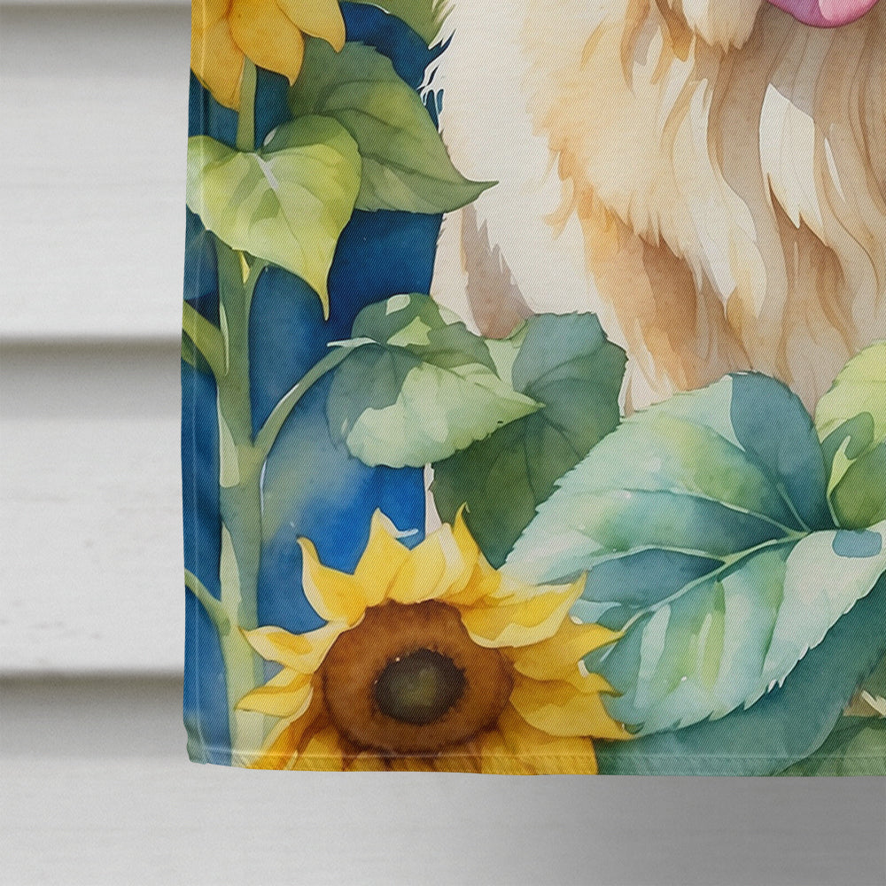 Anatolian Shepherd in Sunflowers House Flag