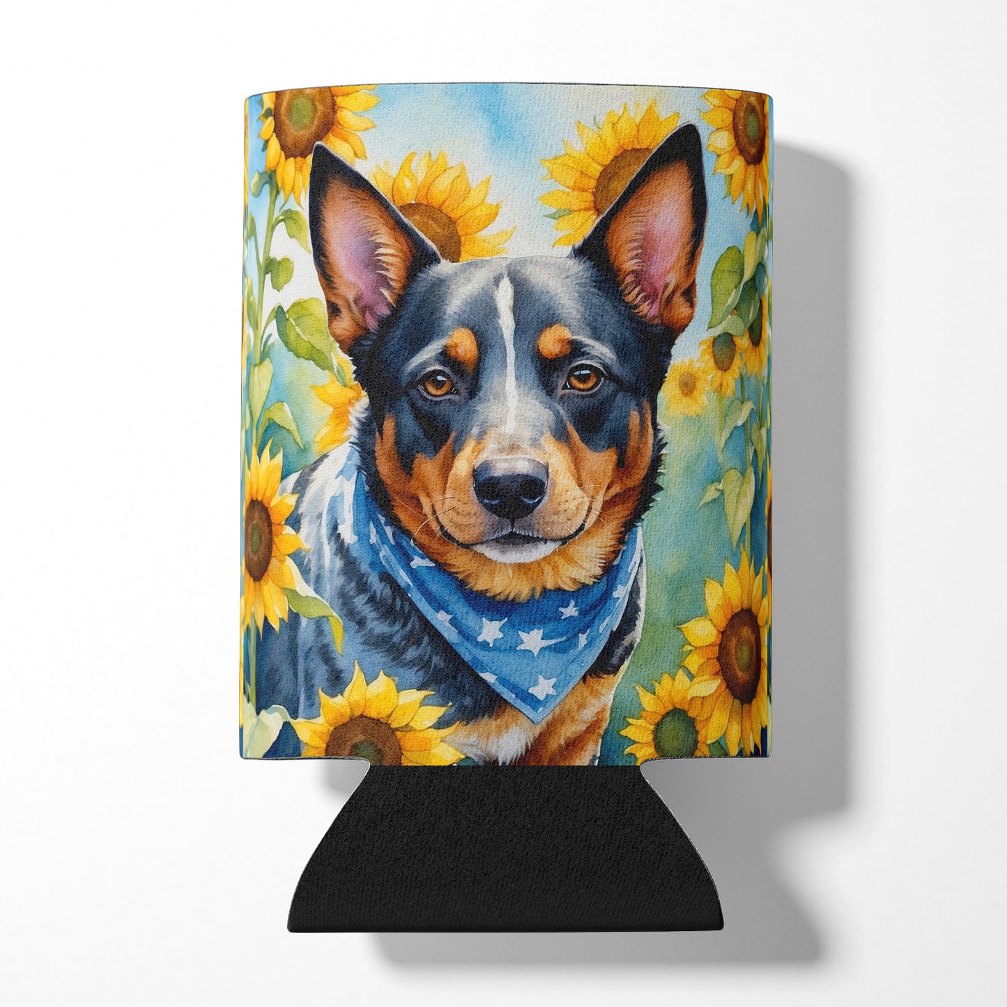 Buy this Australian Cattle Dog in Sunflowers Can or Bottle Hugger