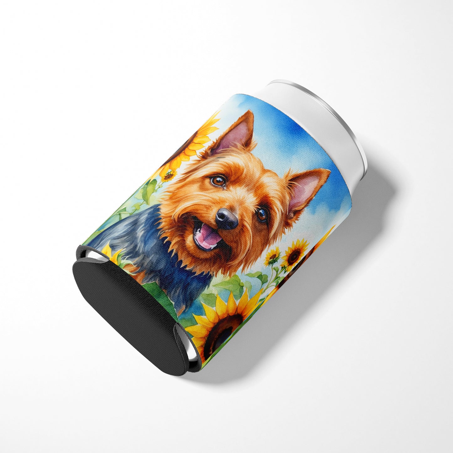Australian Terrier in Sunflowers Can or Bottle Hugger
