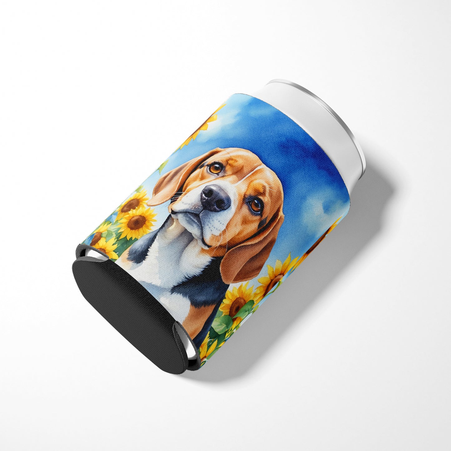 Beagle in Sunflowers Can or Bottle Hugger