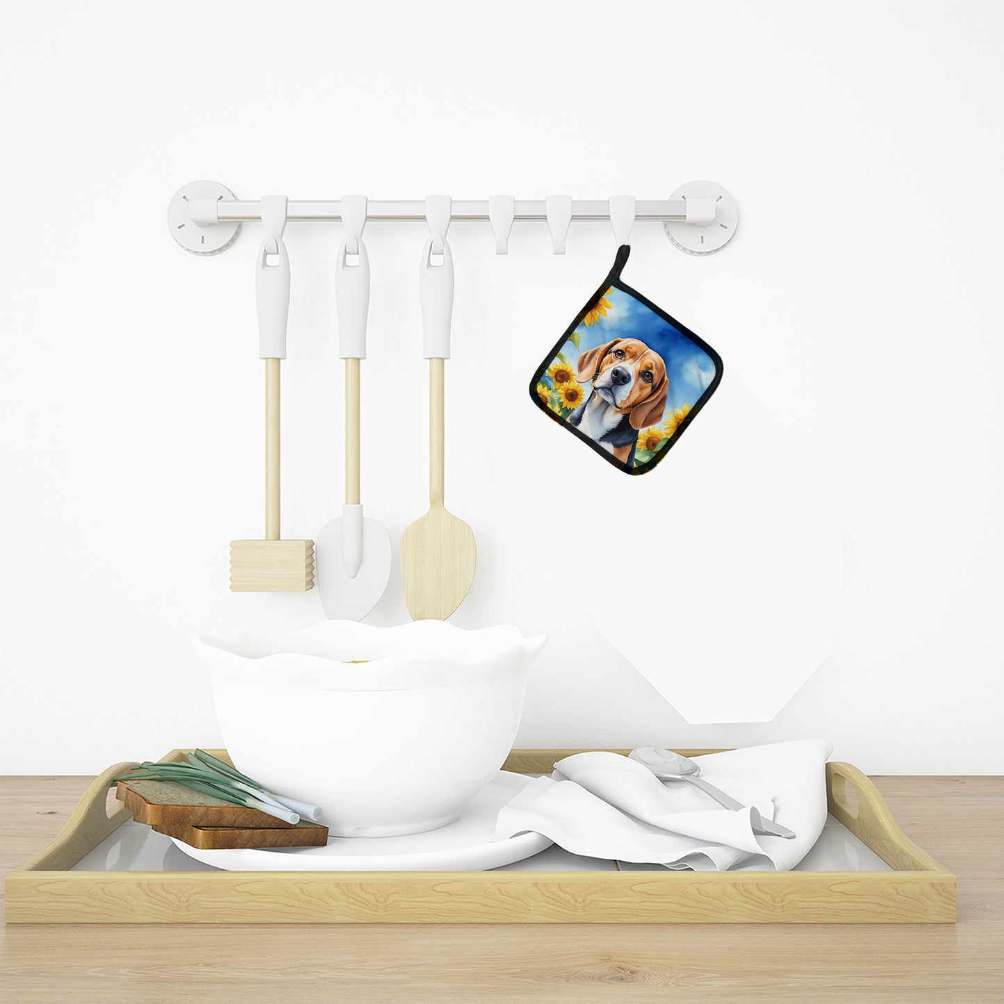 Beagle in Sunflowers Pair of Pot Holders