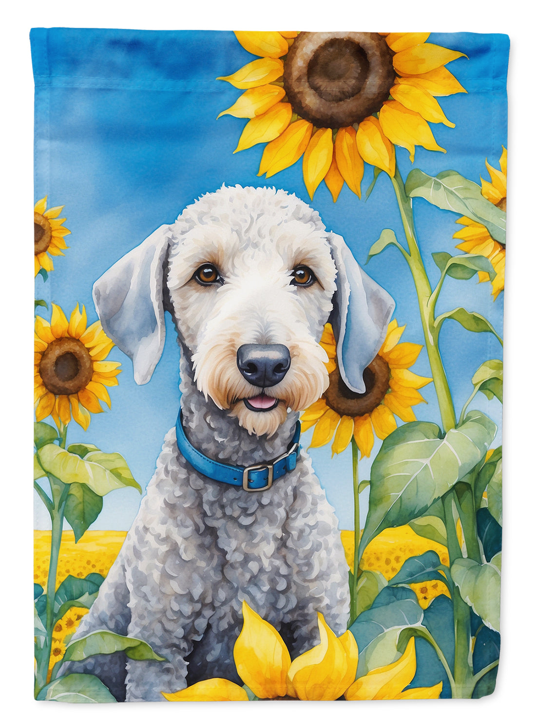 Buy this Bedlington Terrier in Sunflowers House Flag