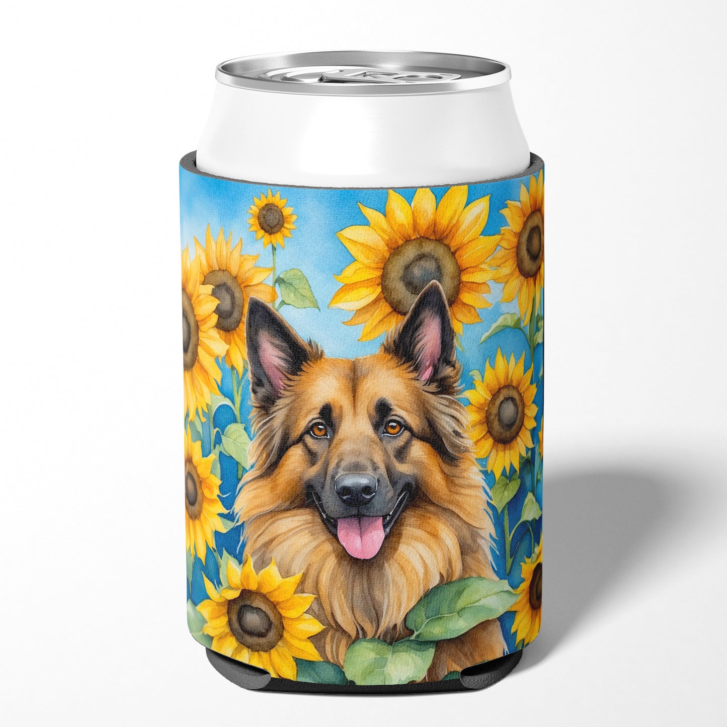 Belgian Tervuren in Sunflowers Can or Bottle Hugger