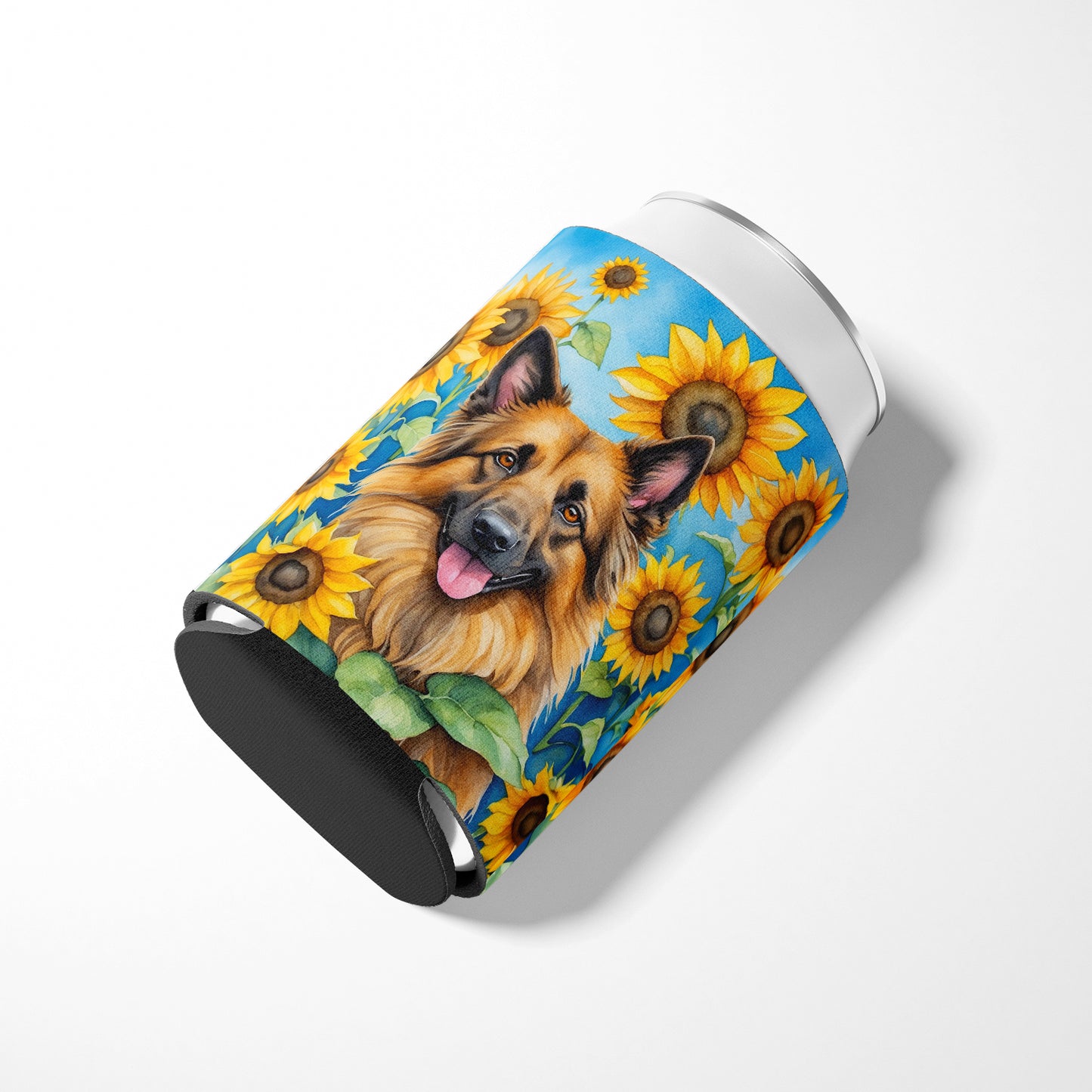 Belgian Tervuren in Sunflowers Can or Bottle Hugger