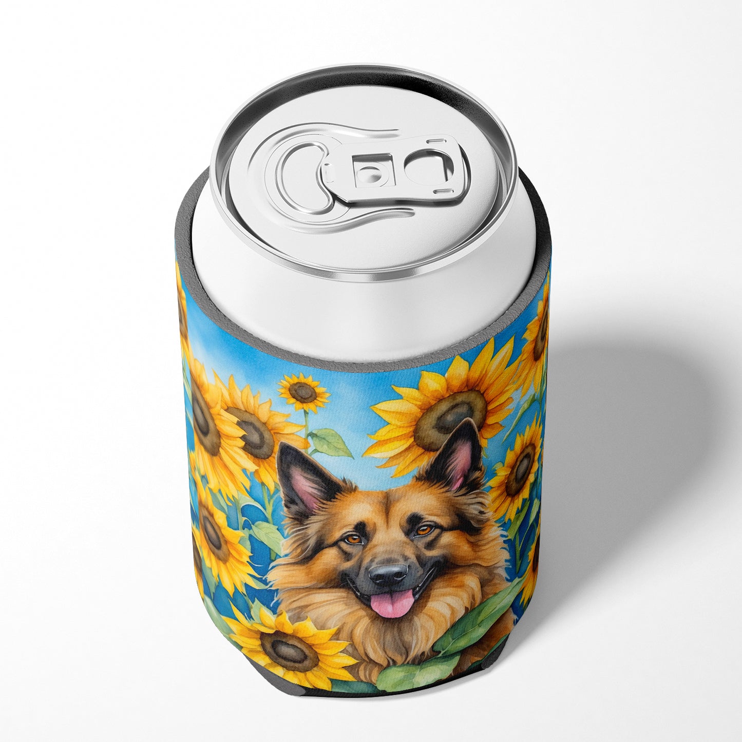 Belgian Tervuren in Sunflowers Can or Bottle Hugger