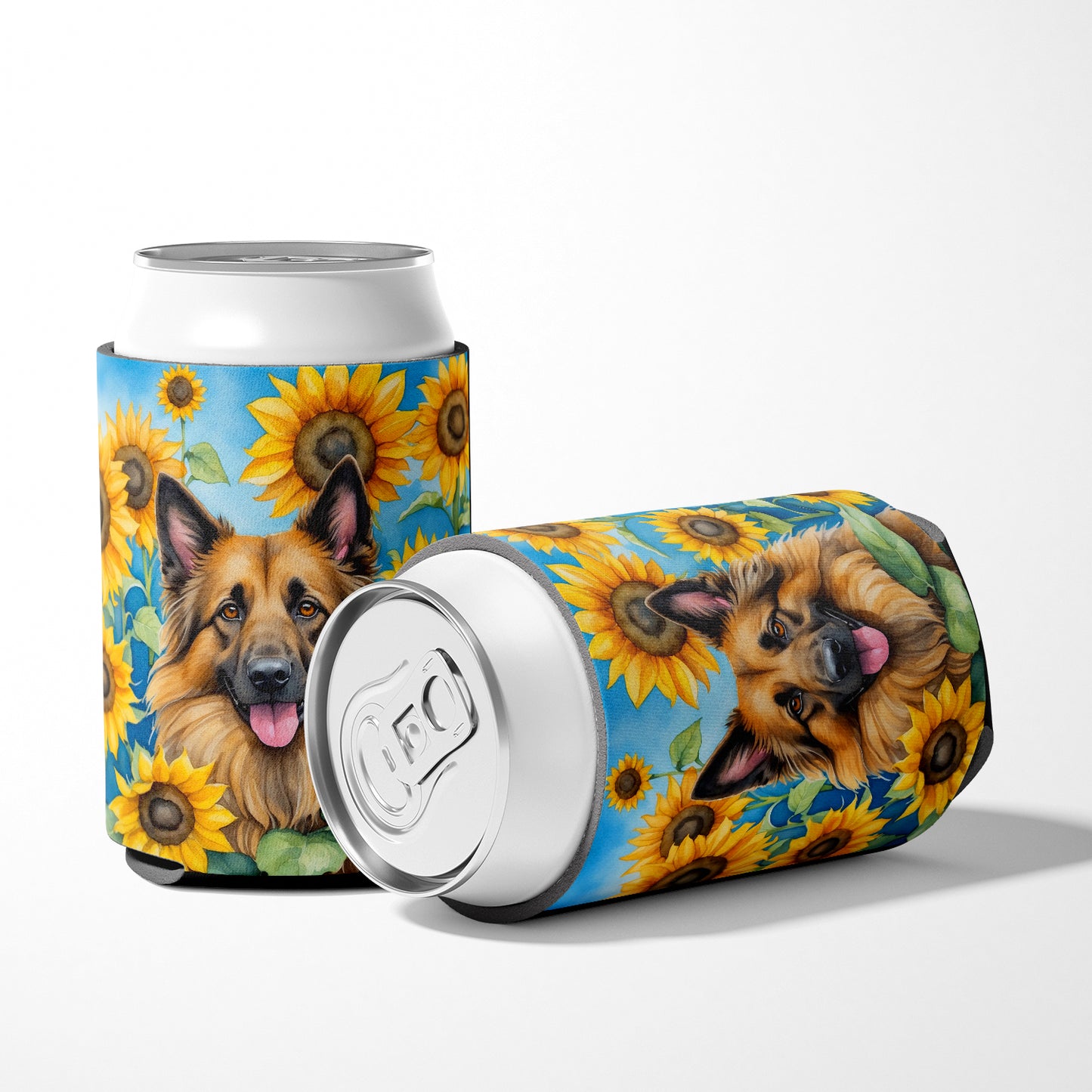 Belgian Tervuren in Sunflowers Can or Bottle Hugger