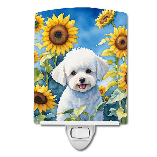 Buy this Bichon Frise in Sunflowers Ceramic Night Light