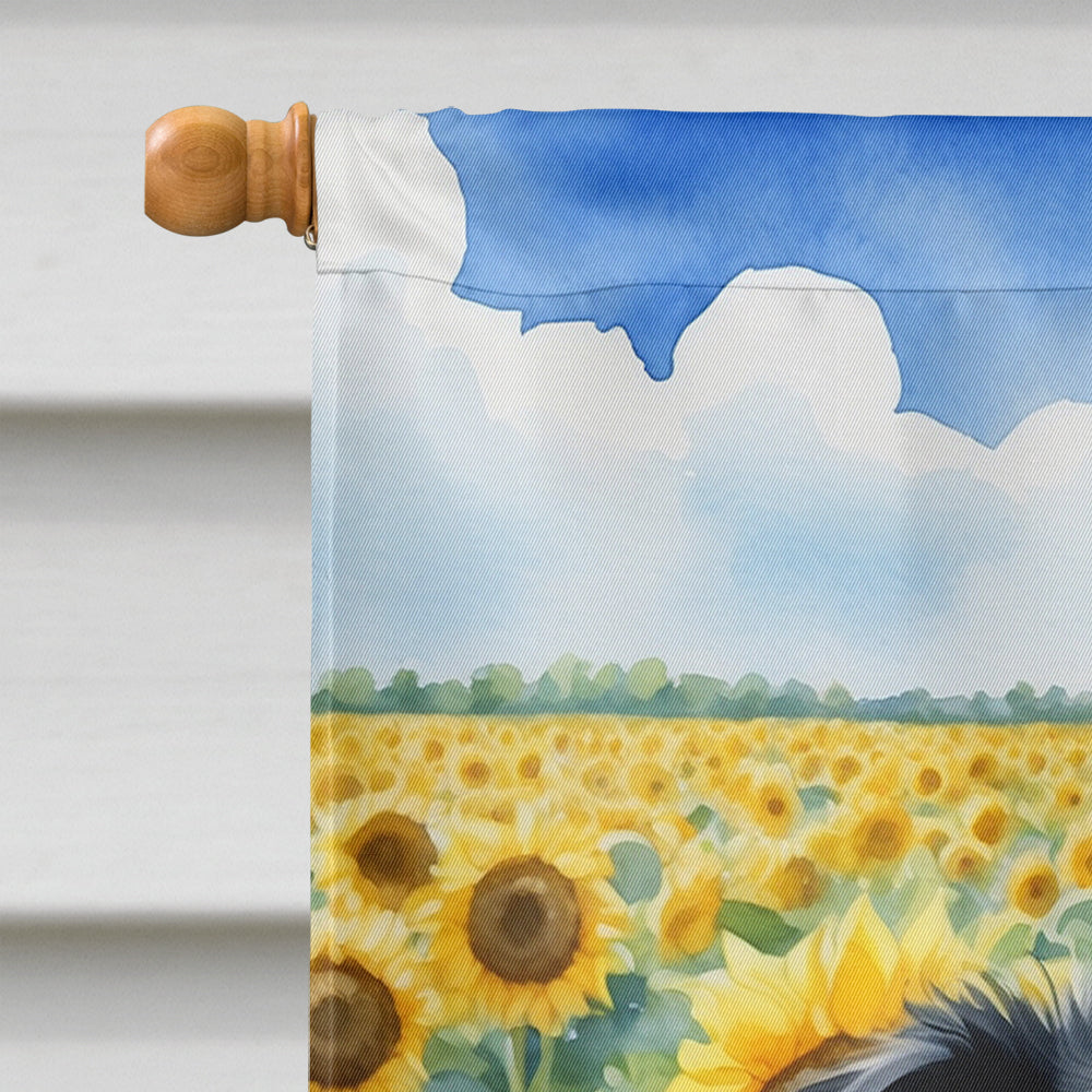 Borzoi in Sunflowers House Flag