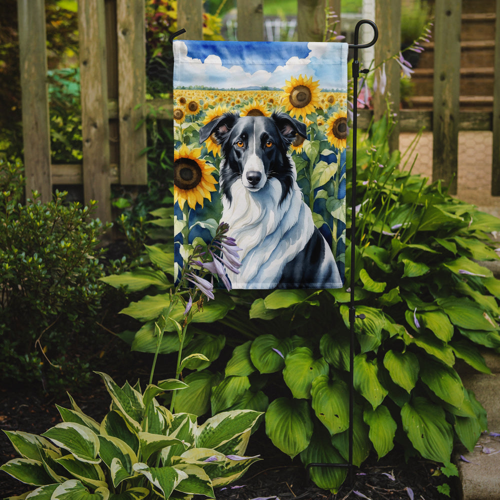 Borzoi in Sunflowers Garden Flag