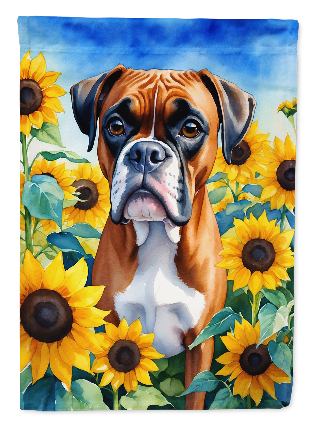 Buy this Boxer in Sunflowers House Flag