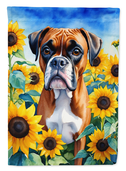 Buy this Boxer in Sunflowers Garden Flag