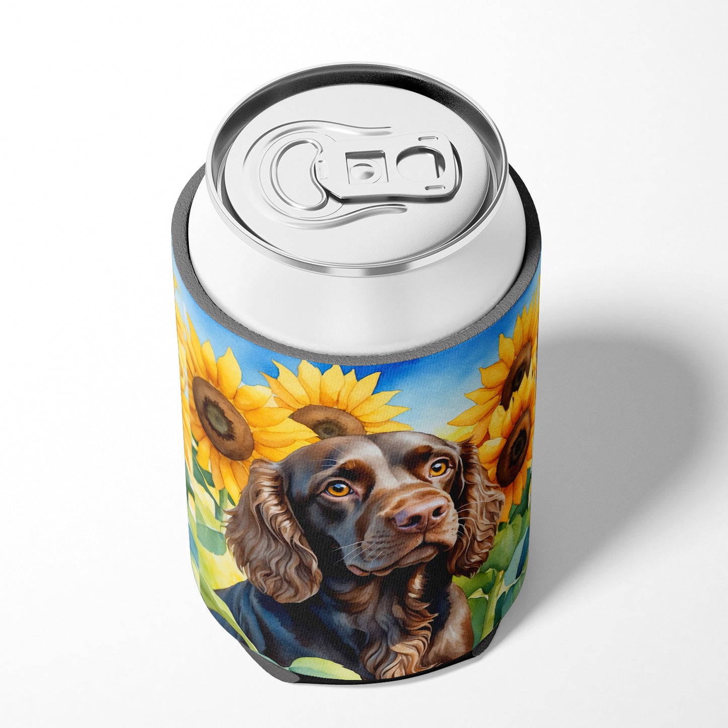 Boykin Spaniel in Sunflowers Can or Bottle Hugger