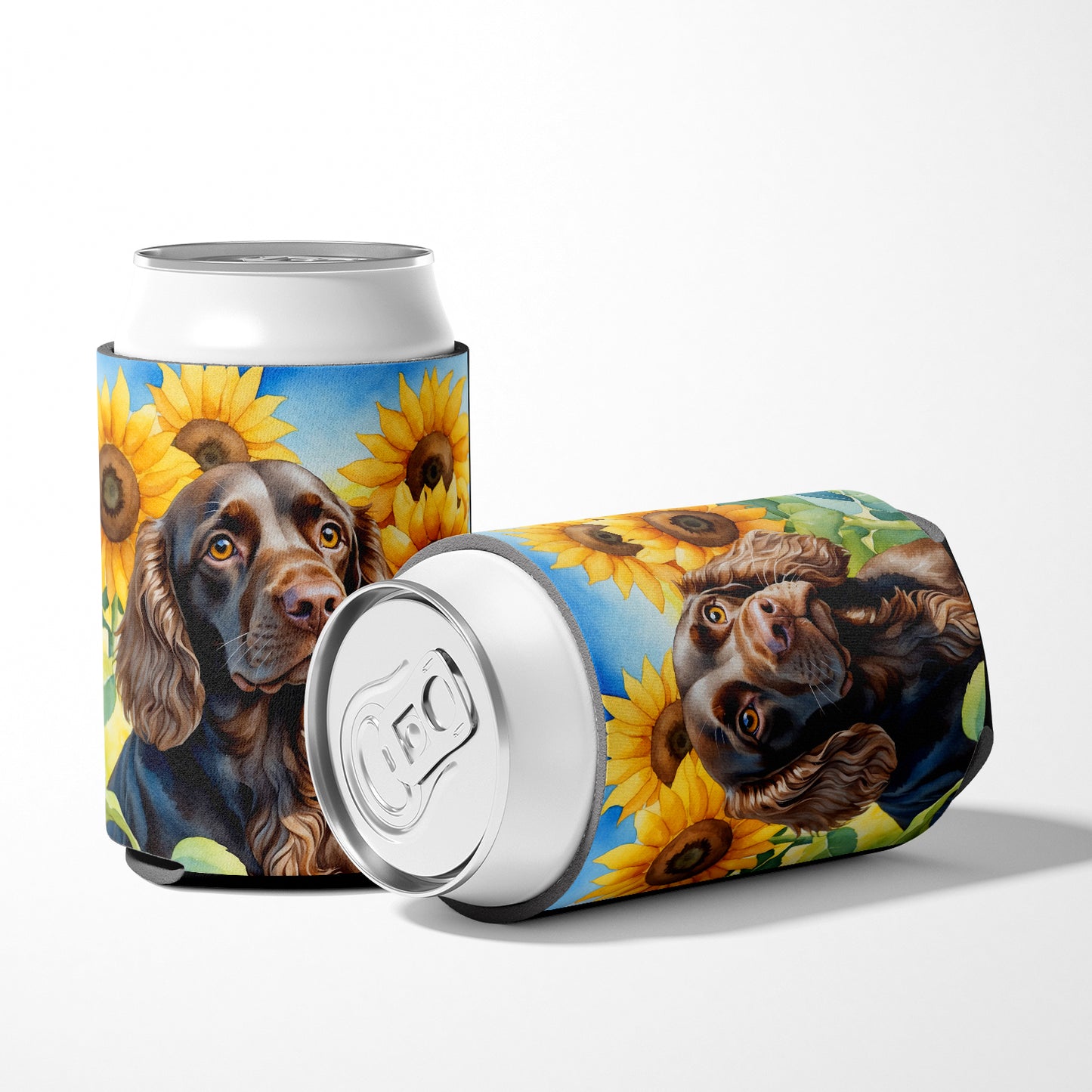 Boykin Spaniel in Sunflowers Can or Bottle Hugger