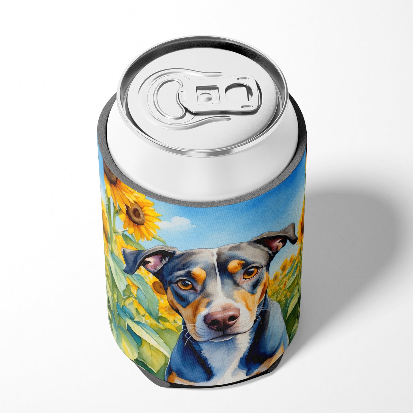Catahoula in Sunflowers Can or Bottle Hugger