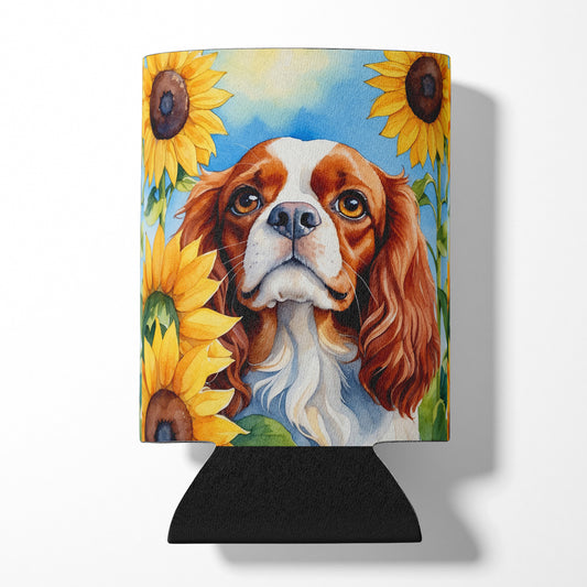 Buy this Cavalier Spaniel in Sunflowers Can or Bottle Hugger