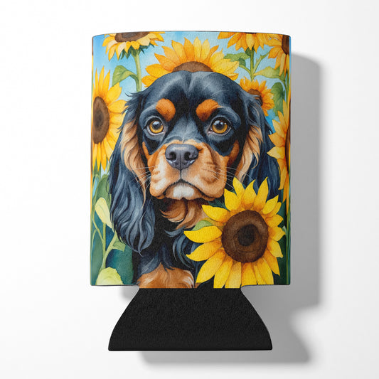 Buy this Cavalier Spaniel in Sunflowers Can or Bottle Hugger