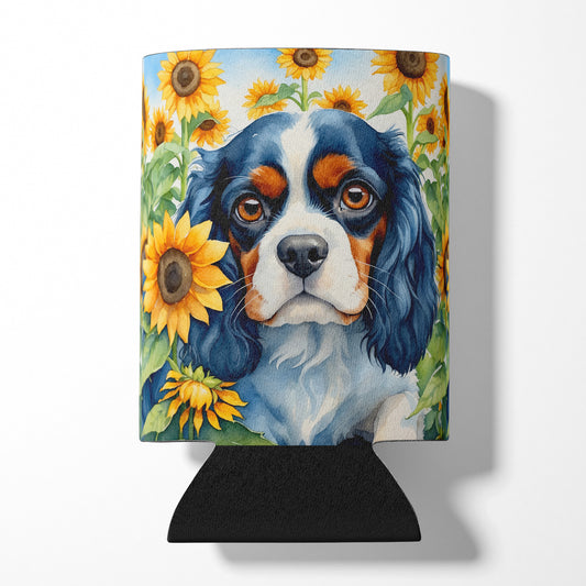 Buy this Cavalier Spaniel in Sunflowers Can or Bottle Hugger