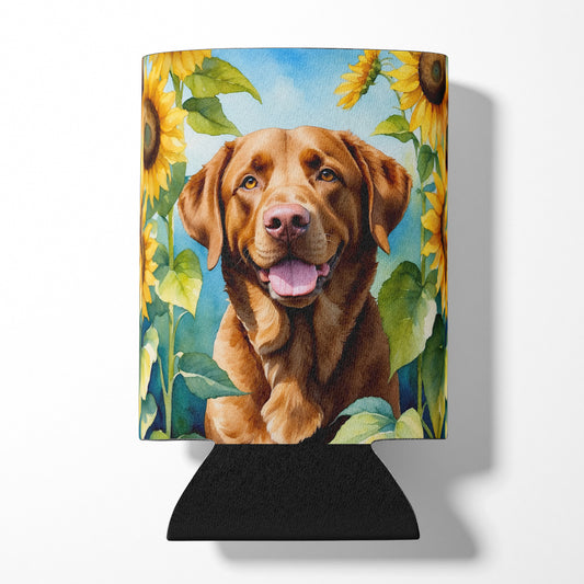 Buy this Chesapeake Bay Retriever in Sunflowers Can or Bottle Hugger